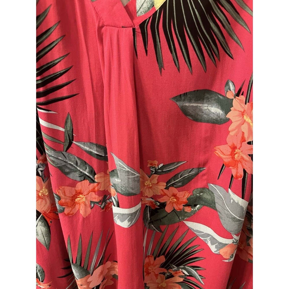 Rachel Rachel Roy Women’s V-Neck Top Flutter Sleeve 3X Tropical Print Pink - Picture 6 of 6